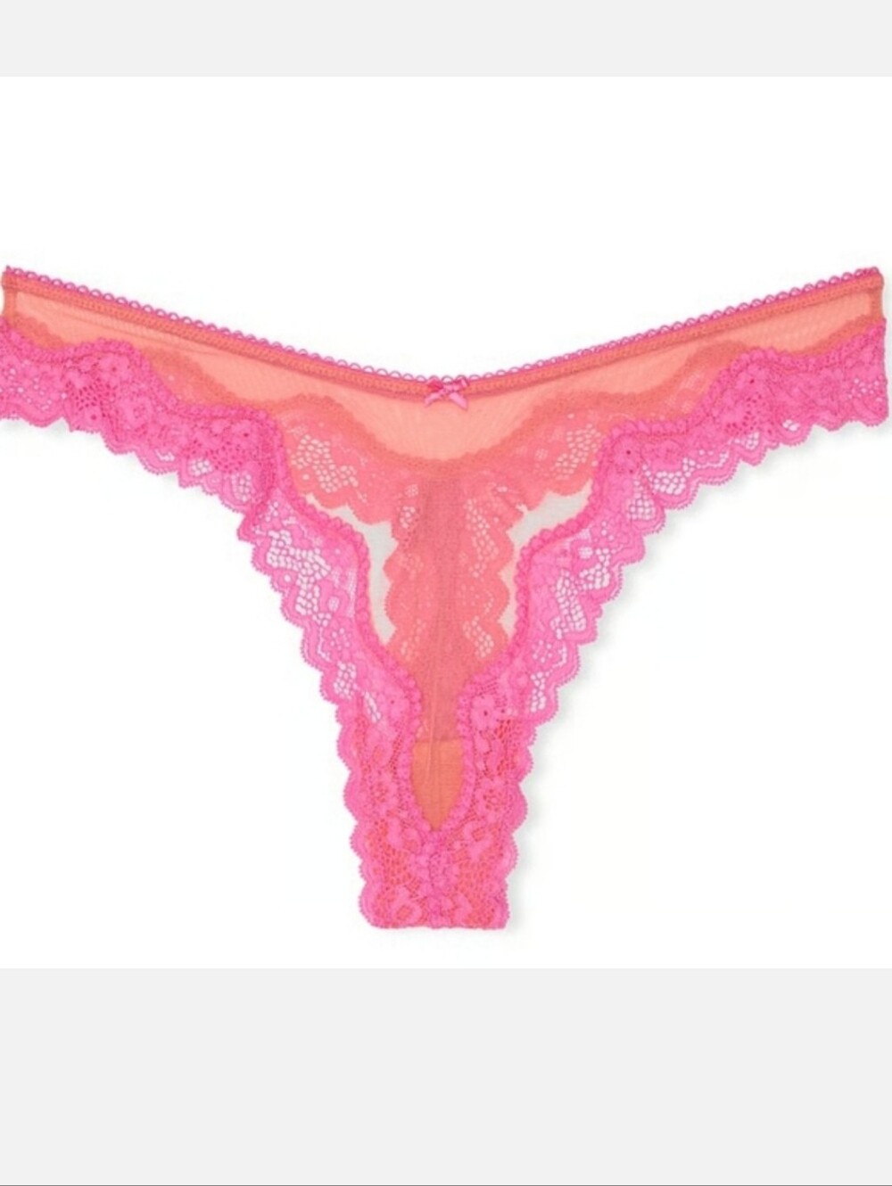 Victoria's secret very sexy tease Mesh high-leg Lace trim thong panty MEDIUM